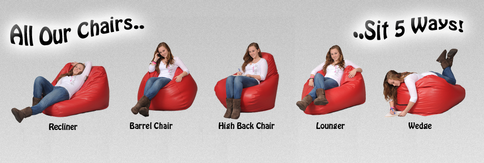 Our Bean bag Chiars sit 5 ways