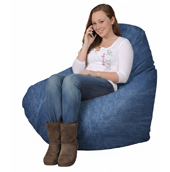 Denim Stonewash Dark Adult Bean Cag Chair
