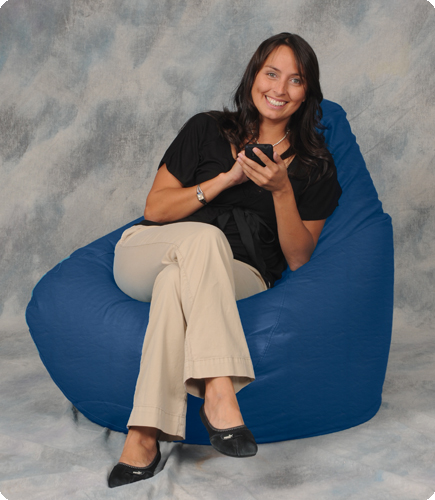 Baltic Blue Smooth Bean Bag Chairs for Adults