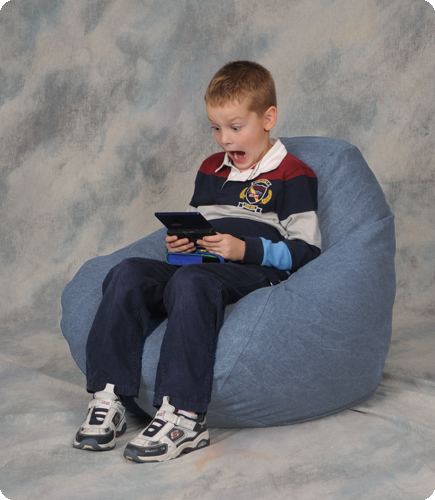 Denim Stonewash Blue Kids Bean Bag Chairs