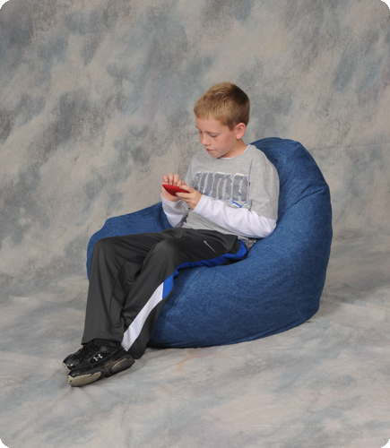 Denim Stonewash Blue Dark Kids Bean Bag Chairs